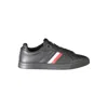 Tommy Hilfiger Black Leather Men Sneaker In Black