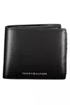Tommy Hilfiger Elegant Leather Wallet With Multiple Compartments In Black