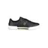 Tommy Hilfiger Black Leather Women Sneaker In Black