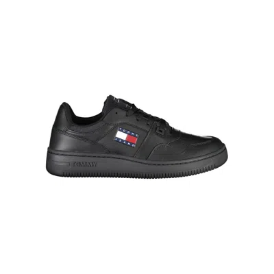 Tommy Hilfiger Court Lace Up Sneakers In Black