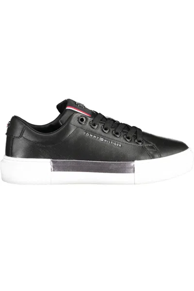 Tommy Hilfiger Chic Black Cotton-leather Blend Sneakers