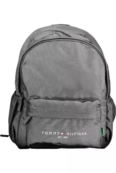 Tommy Hilfiger Black Polyester Backpack In Blue