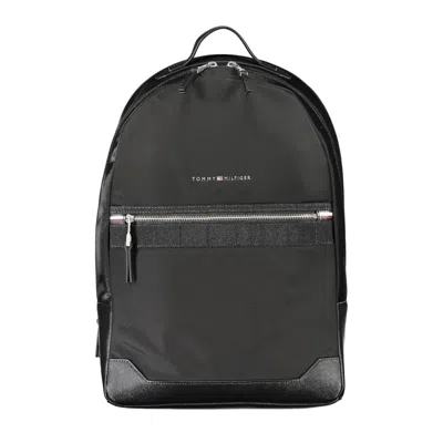 Tommy Hilfiger Black Polyester Backpack In Neutral