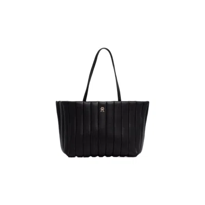 Tommy Hilfiger Large Grace Quilted Tote Bag In Black