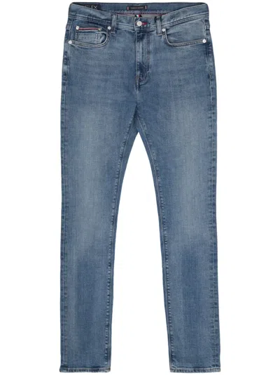 Tommy Hilfiger Bleecker Mid-rise Slim-fit Jeans In 蓝色