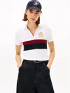 Tommy Hilfiger Block Stripe Crest Stretch Pique Polo In White