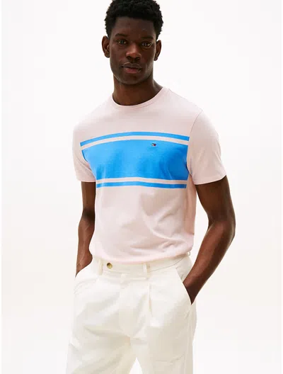 Tommy Hilfiger Block Stripe T In Whimsy Pink