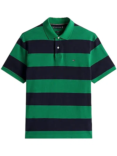 Tommy Hilfiger Blocking Contrast Placket Polo Clothing In Green