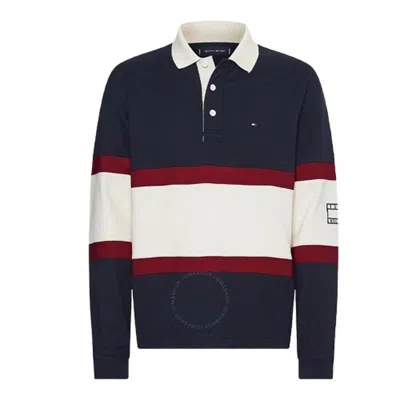 Tommy Hilfiger Blockstripe Rugby Shirt In Beige
