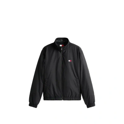 Tommy Hilfiger High-necked Cotton Coat In Black