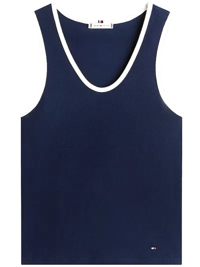Tommy Hilfiger Soft Tank Contrast Trim In Blue