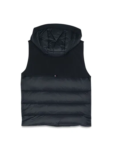 Tommy Hilfiger Mini Hooded Vest For Boys In Black