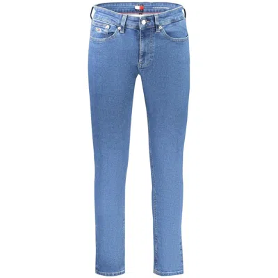 Tommy Hilfiger Blue Cotton Men Slim Tapered Jean In Red