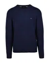 Tommy Hilfiger Solid Crewneck Sweater In Blue