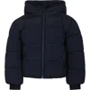 Tommy Hilfiger Blue Down Jacket For Girl With Logo In Blue