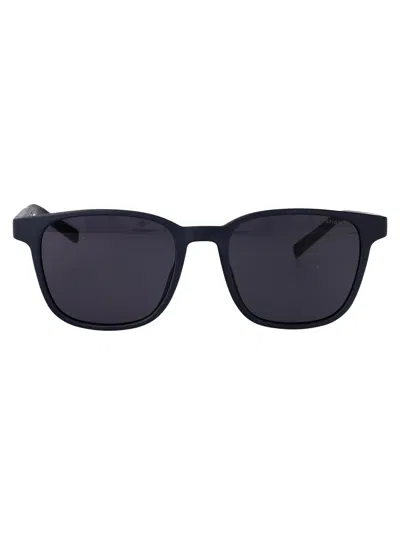 Tommy Hilfiger Blue Grey Eco Polyamide Sunglasses In Black