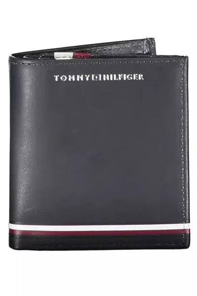 Tommy Hilfiger Blue Leather Dual-compartment Wallet In Black