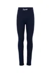 Tommy Hilfiger Blue Leggings For Girl With Silver Logo In Animal Print