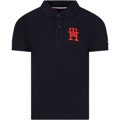 Tommy Hilfiger Kids' Blue Polo Shirt For Boy With Logo