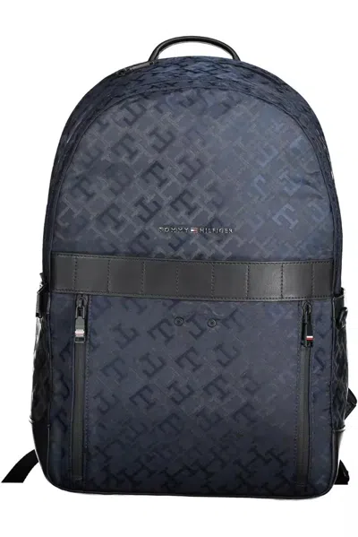 Tommy Hilfiger Blue Polyester Backpack In Burgundy