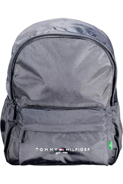 Tommy Hilfiger Blue Polyester Backpack In Black