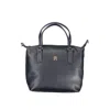 Tommy Hilfiger Blue Polyester Handbag In Blue