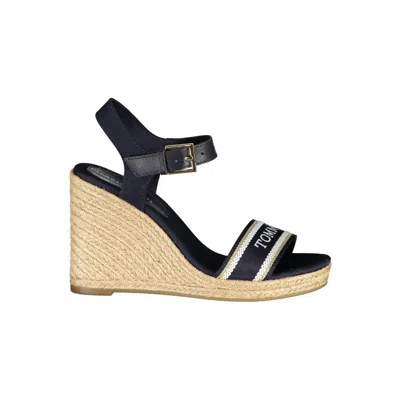 Tommy Hilfiger Blue Polyester Sandal In Black