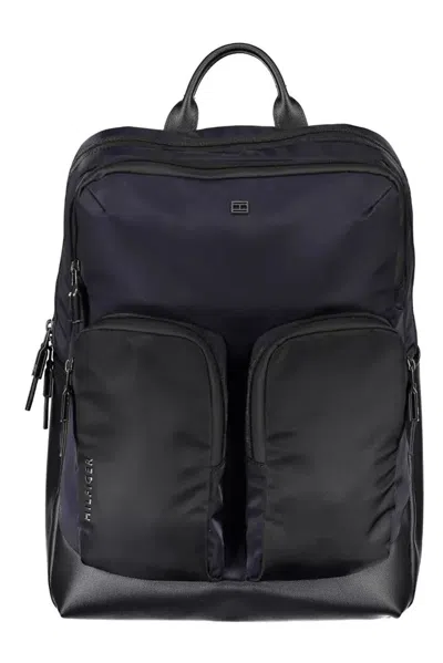 Tommy Hilfiger Blue Polyethylene Backpack In Black
