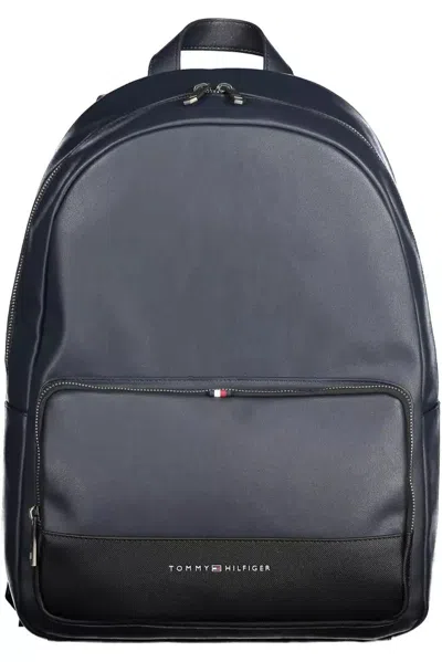 Tommy Hilfiger Blue Polyethylene Backpack In Black