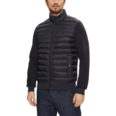 Tommy Hilfiger Blue Recycled Cotton Jackets And Coat In Black