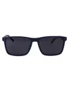 Tommy Hilfiger Grey Teal Eco Polyamide Sunglasses In Black