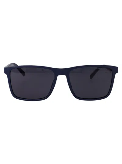Tommy Hilfiger Blue Red Eco Polyamide Sunglasses In Black