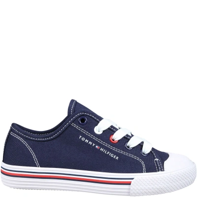 Tommy Hilfiger Blue Sneakers For Kids With Logo