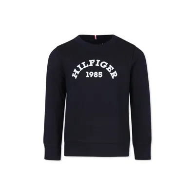 Tommy Hilfiger Kids' Blue Sweatshirt For Boy With Logo In 蓝色