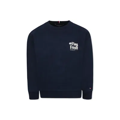 Tommy Hilfiger Kids' Blue Sweatshirt For Boy With Writing