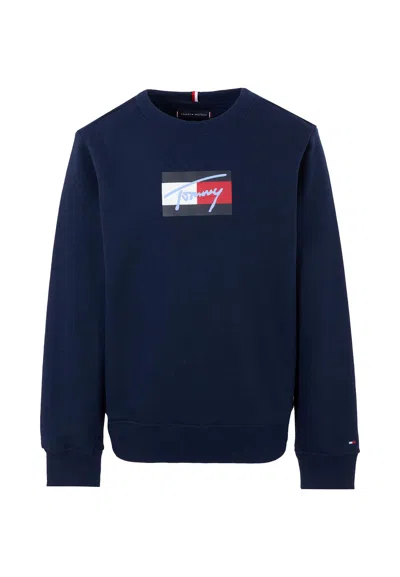 Tommy Hilfiger Blue Sweatshirt For Kids With Logo