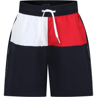 Tommy Hilfiger Kids' Blue Swim Shorts For Boy With Logo