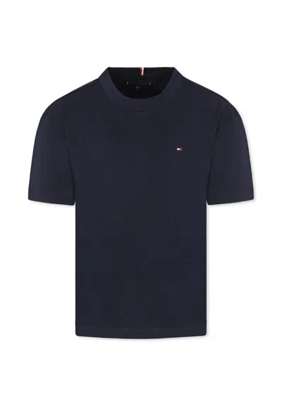 Tommy Hilfiger Kids' Blue T-shirt For Boy With Logo