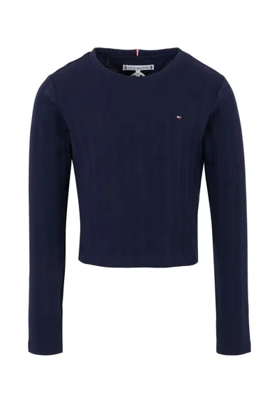 Tommy Hilfiger Kids' Blue T-shirt For Girl With Iconic Flag