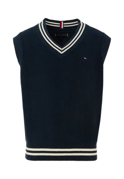 Tommy Hilfiger Kids' Blue Vest Top For Boy With Flag