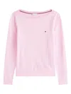 Tommy Hilfiger Boat-neck Cotton Sweater In Pink