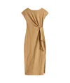 Tommy Hilfiger Midi Dress With Knotted Boat Neck In Nude