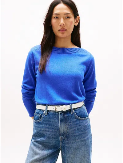 Tommy Hilfiger Boatneck Sweater In Blue