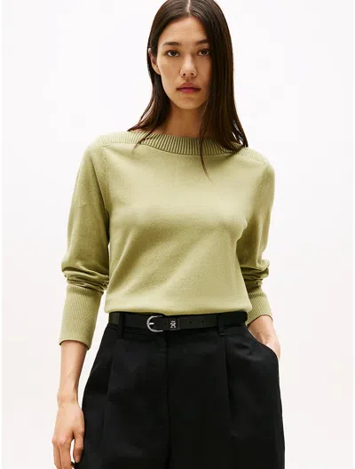 Tommy Hilfiger Boatneck Sweater In Green