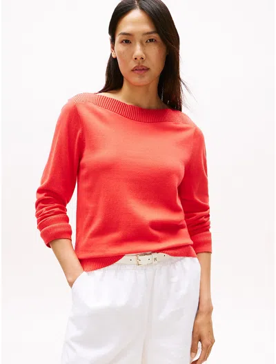 Tommy Hilfiger Boatneck Sweater In Red