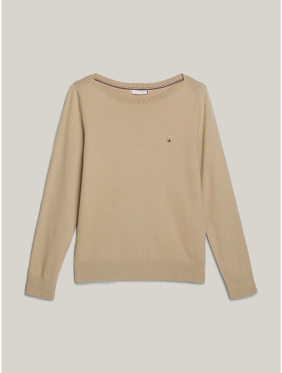 Tommy Hilfiger Boatneck Sweater In Beige