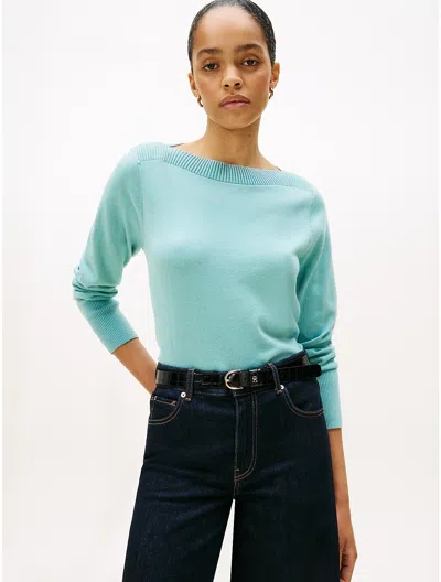 Tommy Hilfiger Boatneck Sweater In Blue