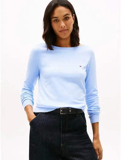 Tommy Hilfiger Boatneck Sweater In Blue