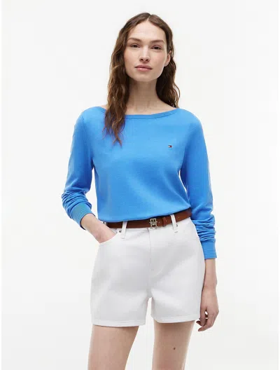Tommy Hilfiger Boatneck Sweater In Blue