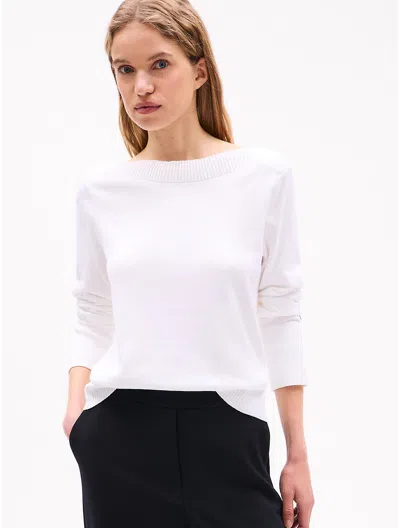 Tommy Hilfiger Boatneck Sweater In Ecru